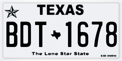 TX license plate BDT1678