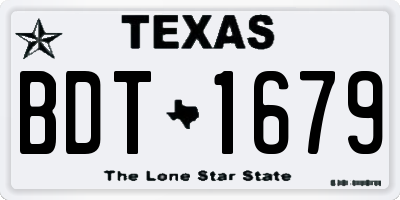 TX license plate BDT1679
