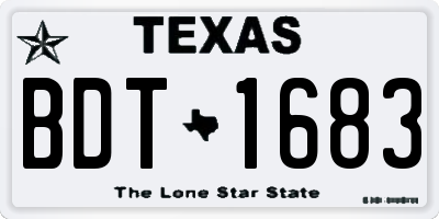 TX license plate BDT1683