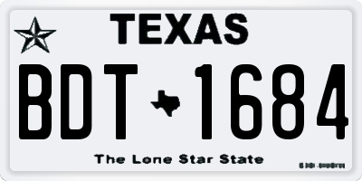 TX license plate BDT1684