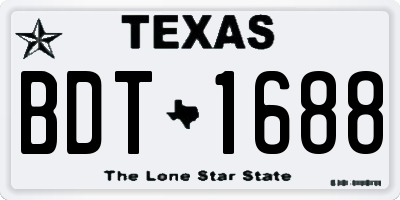 TX license plate BDT1688