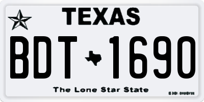 TX license plate BDT1690