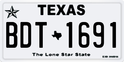 TX license plate BDT1691