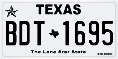 TX license plate BDT1695