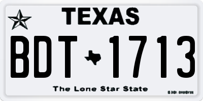 TX license plate BDT1713