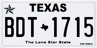 TX license plate BDT1715