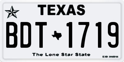TX license plate BDT1719
