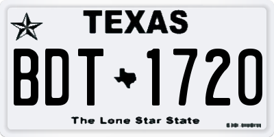 TX license plate BDT1720