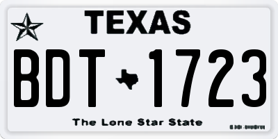 TX license plate BDT1723