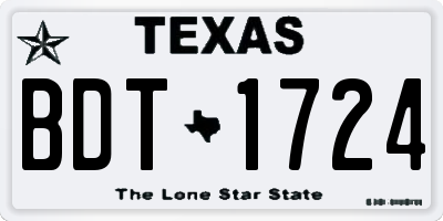 TX license plate BDT1724