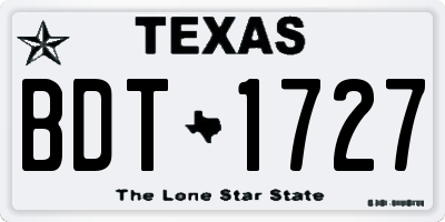 TX license plate BDT1727