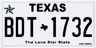 TX license plate BDT1732