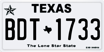 TX license plate BDT1733