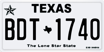 TX license plate BDT1740