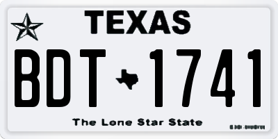 TX license plate BDT1741