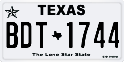 TX license plate BDT1744