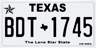 TX license plate BDT1745