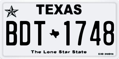 TX license plate BDT1748