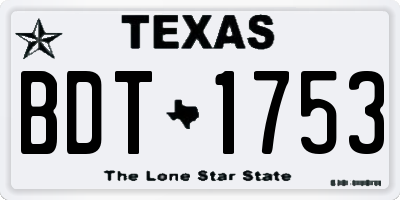 TX license plate BDT1753