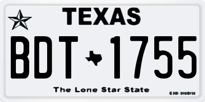 TX license plate BDT1755