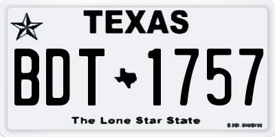 TX license plate BDT1757