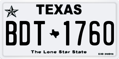 TX license plate BDT1760