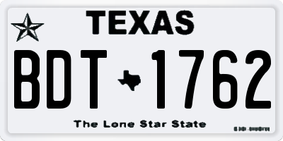 TX license plate BDT1762