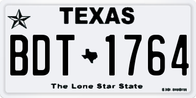 TX license plate BDT1764