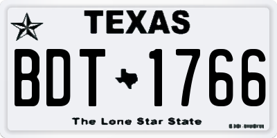 TX license plate BDT1766