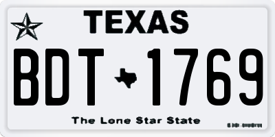 TX license plate BDT1769