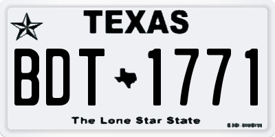 TX license plate BDT1771