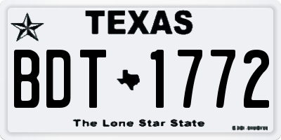 TX license plate BDT1772
