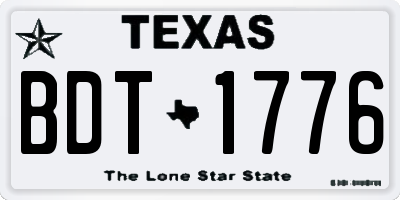 TX license plate BDT1776