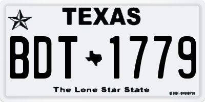 TX license plate BDT1779