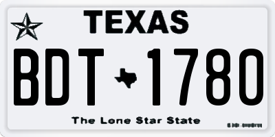 TX license plate BDT1780