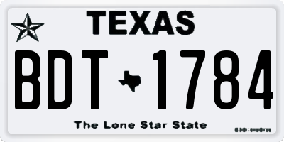 TX license plate BDT1784