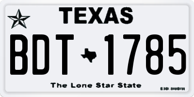 TX license plate BDT1785
