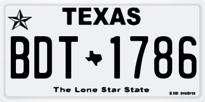 TX license plate BDT1786