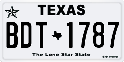TX license plate BDT1787