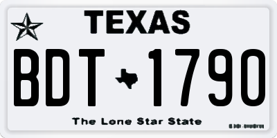 TX license plate BDT1790