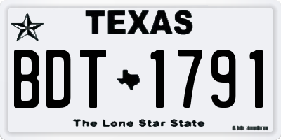 TX license plate BDT1791