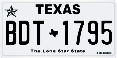 TX license plate BDT1795