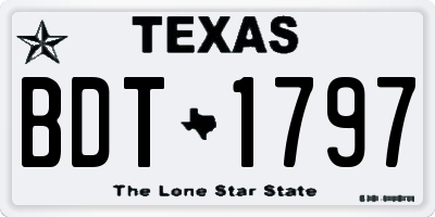 TX license plate BDT1797