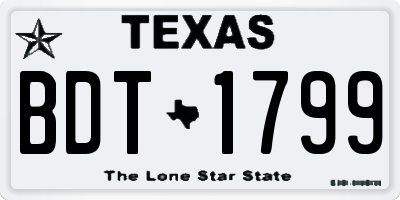 TX license plate BDT1799