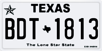 TX license plate BDT1813