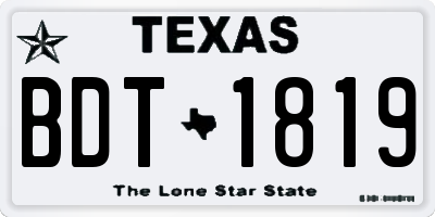 TX license plate BDT1819