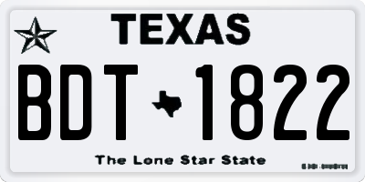 TX license plate BDT1822