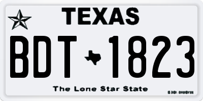 TX license plate BDT1823