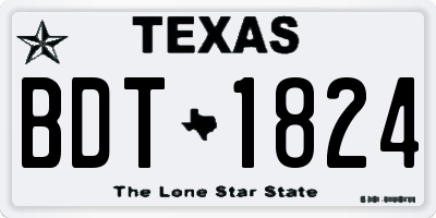 TX license plate BDT1824