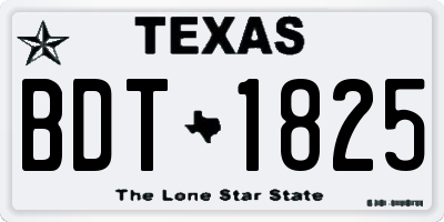 TX license plate BDT1825